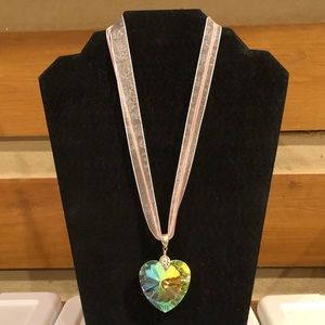 Multi Faceted 1.75” Glass Pendant Necklace